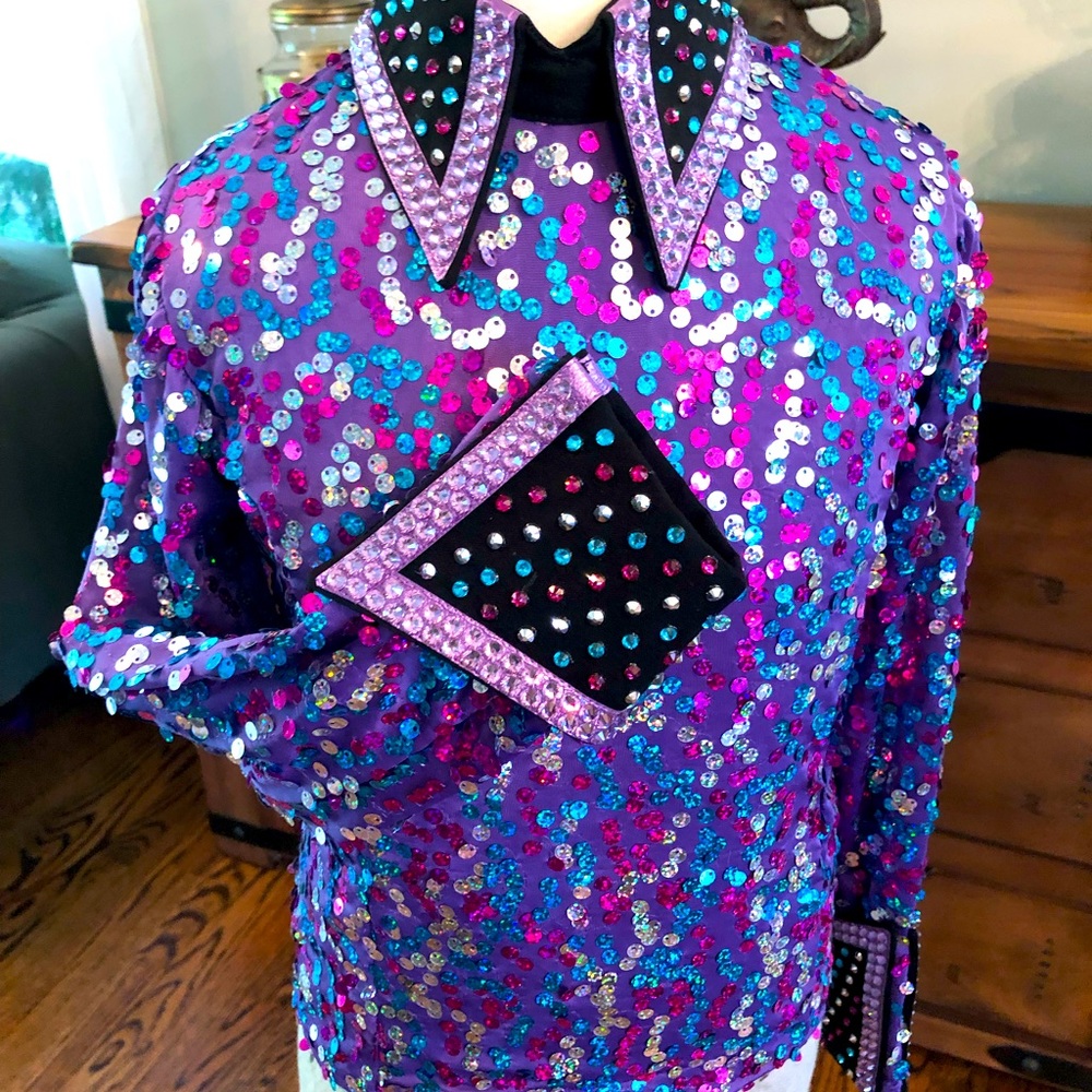 Equine show shirt for a child size 8. New, never worn. Back zipper.